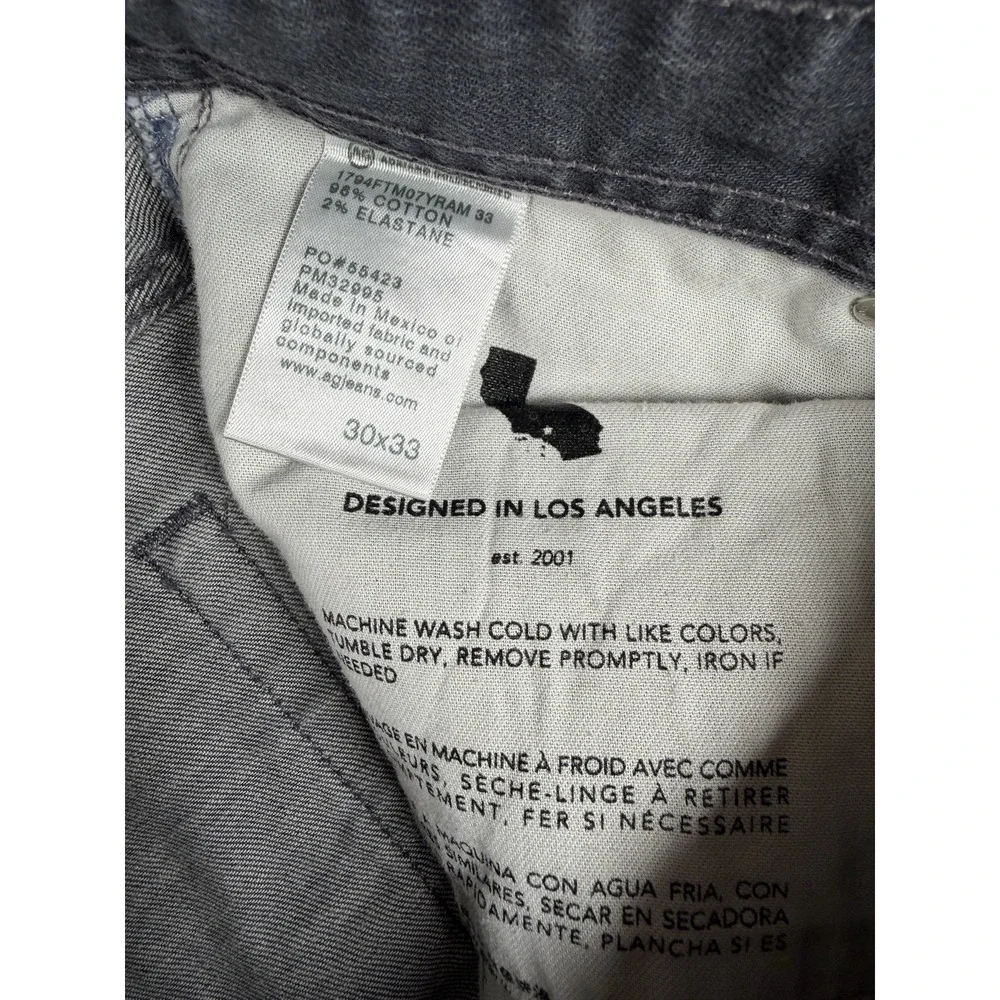 Adriano Goldschmied‎ Everett Jeans Mens 30x33 Slim Straight Gray AG-ed Faded